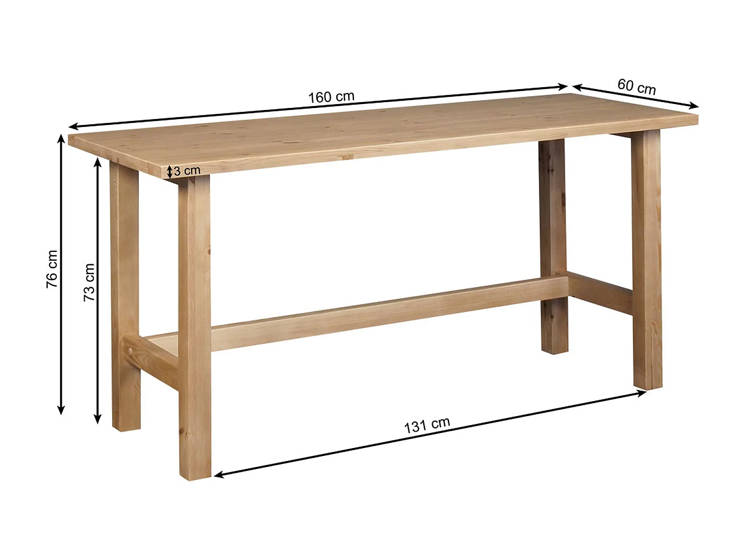 Biurko Nordic drewniane, kolor dębowy