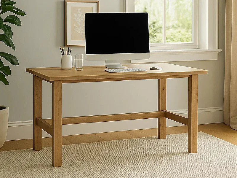 Biurko Nordic drewniane, kolor dębowy