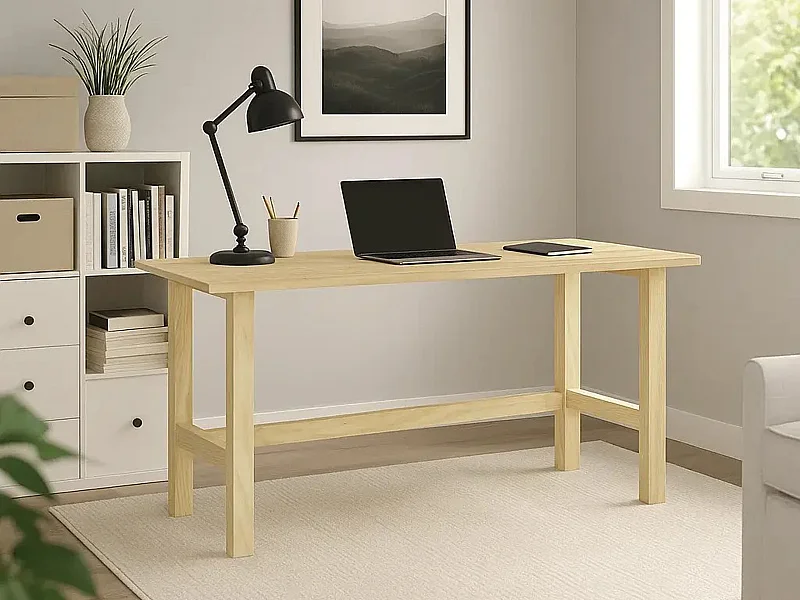 Biurko Nordic drewniane, kolor sosnowy