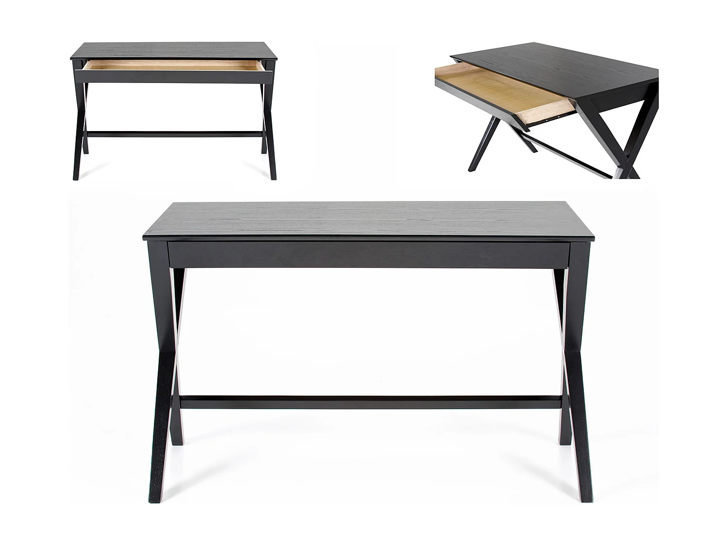 Biurko Shadow 120 cm z szufladą, kolor czarny