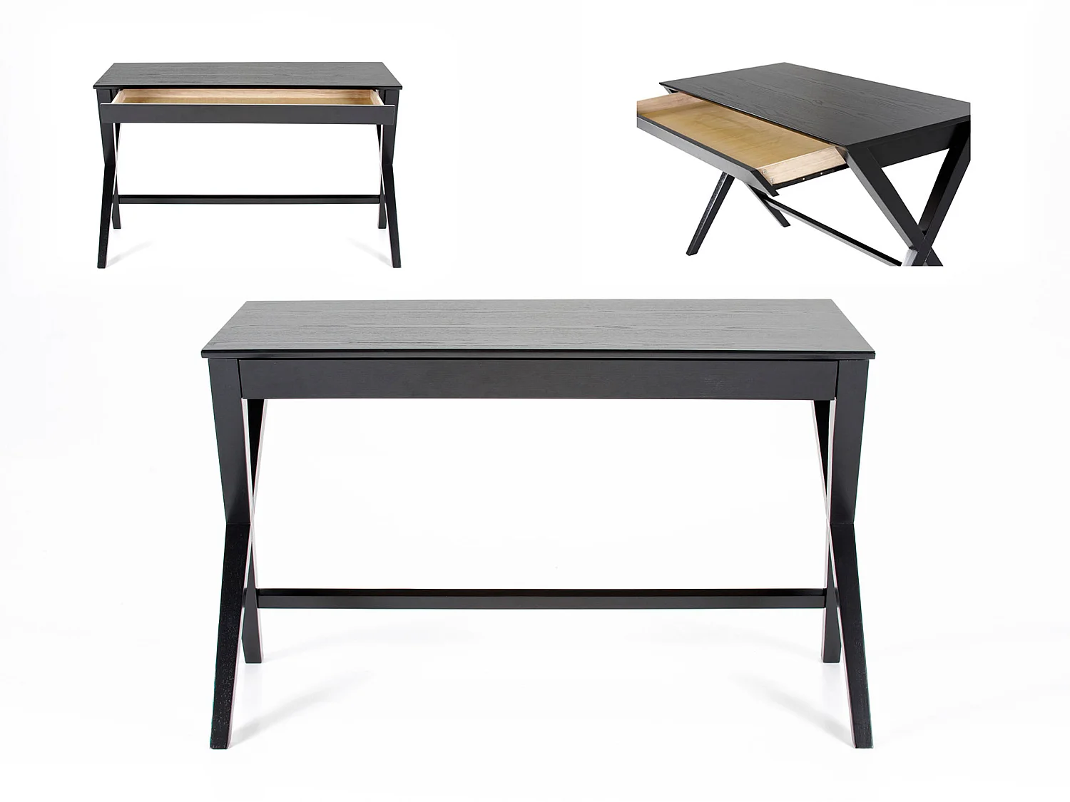 Biurko Shadow 120 cm z szufladą, kolor czarny