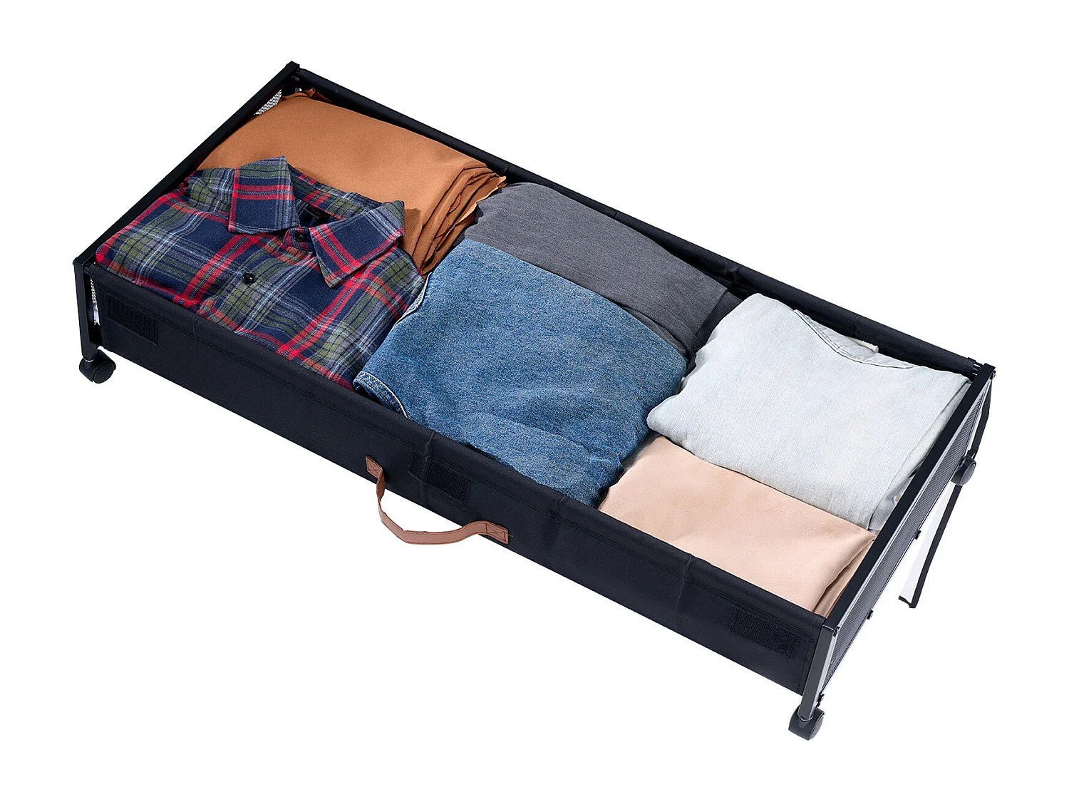 Aufbewahrungstaschen SucceBuy unterm Bett mit Rollen, Schuhorganizer unterm Bett 2 Stück 91,5 x 46 x 18,5 cm, mit Transparentem Deckel