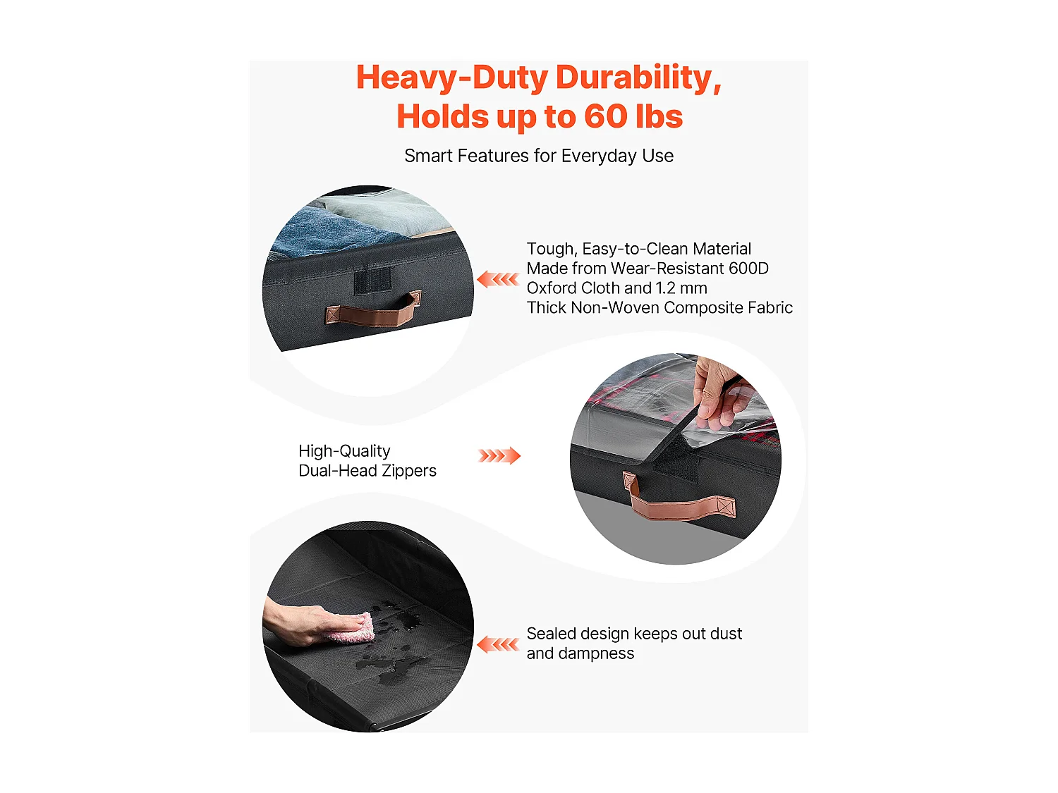 Sacs de Rangement SucceBuy sous Lit avec Roulettes, Organisateur de Chaussures sous le Lit 2 Pièces de 91,5 x 46 x 18,5 cm, avec Couvercle Transparent