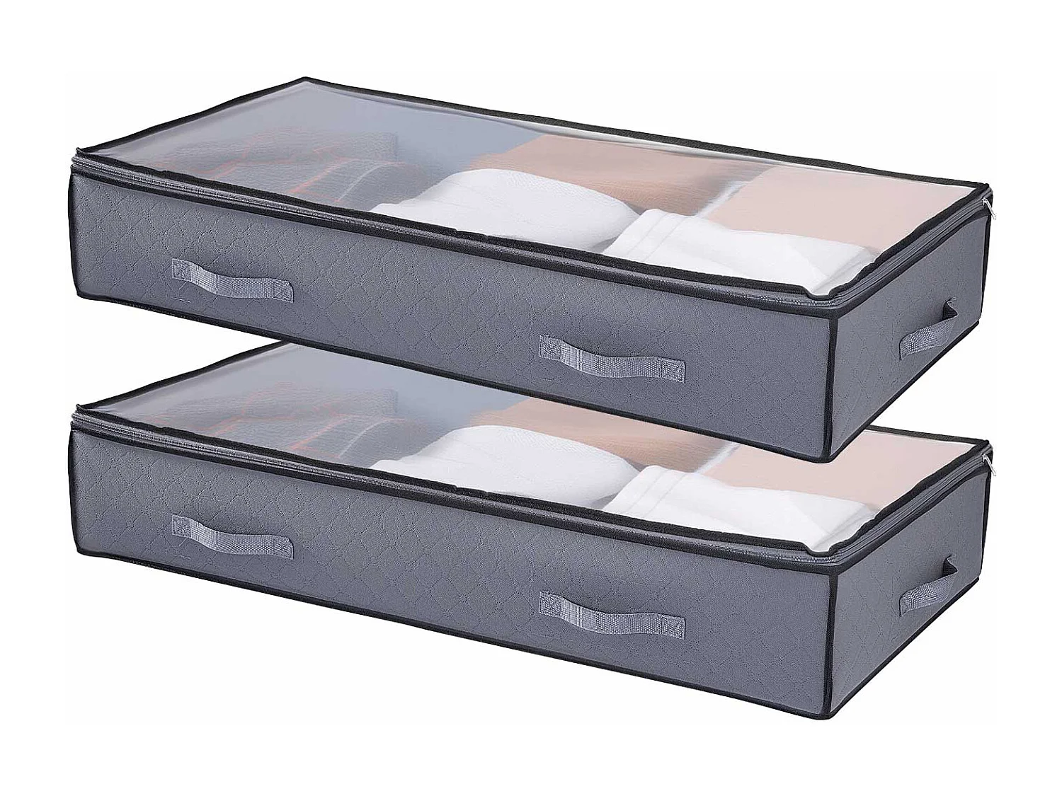 Aufbewahrungstaschen SucceBuy unterm Bett 4 Stück 90 L, Schuhorganizer unterm Bett mit Transparenten Deckeln, Aufbewahrungsbox für Kleidung