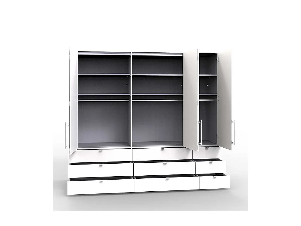 XL Kleiderschrank in Weiß Eiche Sägerau