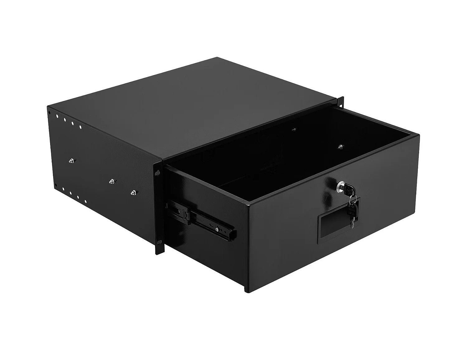 Tiroir Rack 4U SucceBuy, Tiroir Rackable Verrouillable, Charge 22,68 kg, Profondeur 35cm, avec Trous de Gestion Câble, Largeur de Montage 48.2 cm