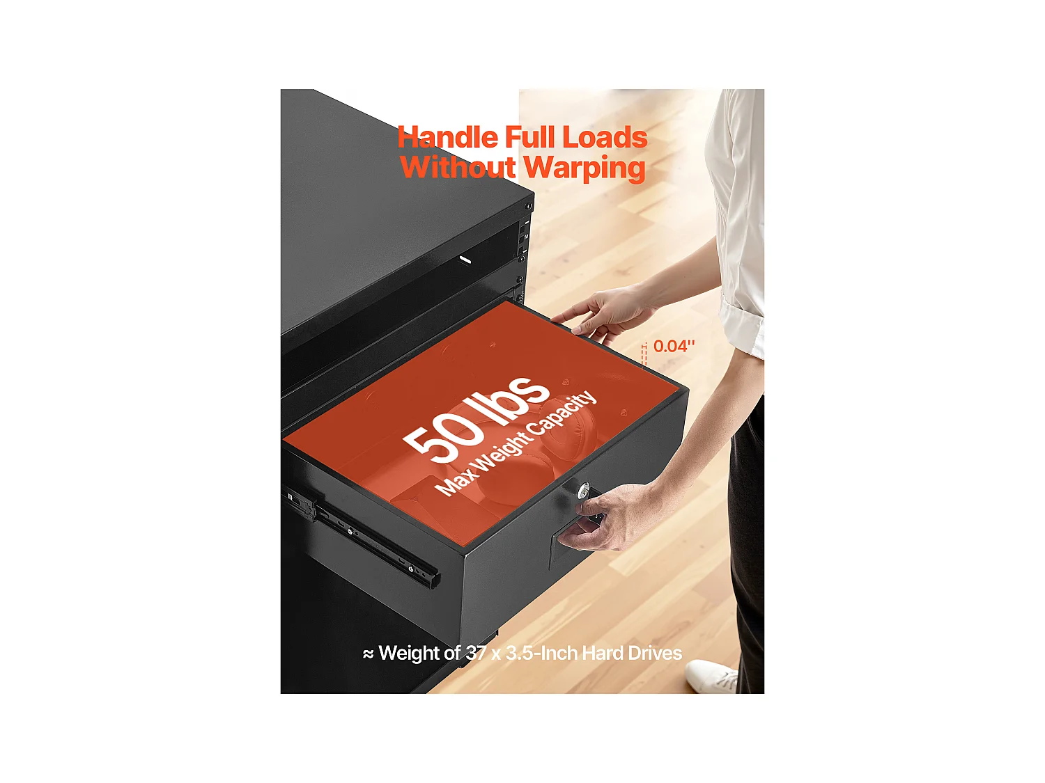 Tiroir Rack 4U SucceBuy, Tiroir Rackable Verrouillable, Charge 22,68 kg, Profondeur 35cm, avec Trous de Gestion Câble, Largeur de Montage 48.2 cm