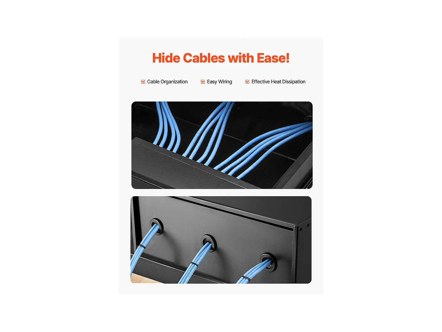 Tiroir Rack 4U SucceBuy, Tiroir Rackable Verrouillable, Charge 22,68 kg, Profondeur 35cm, avec Trous de Gestion Câble, Largeur de Montage 48.2 cm