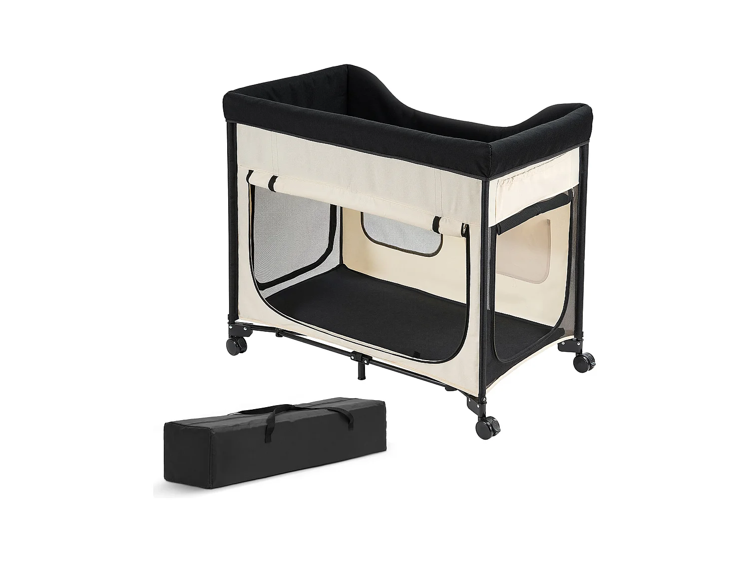 Lit Surélevé pour Chiens Chats SucceBuy, Lit de Camp pour Animaux de Compagnie Pliable, Panier Chiens en Tissu Oxford 600D et Velours Hollandais