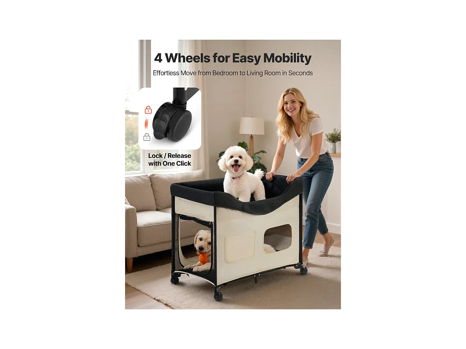 Lit Surélevé pour Chiens Chats SucceBuy, Lit de Camp pour Animaux de Compagnie Pliable, Panier Chiens en Tissu Oxford 600D et Velours Hollandais