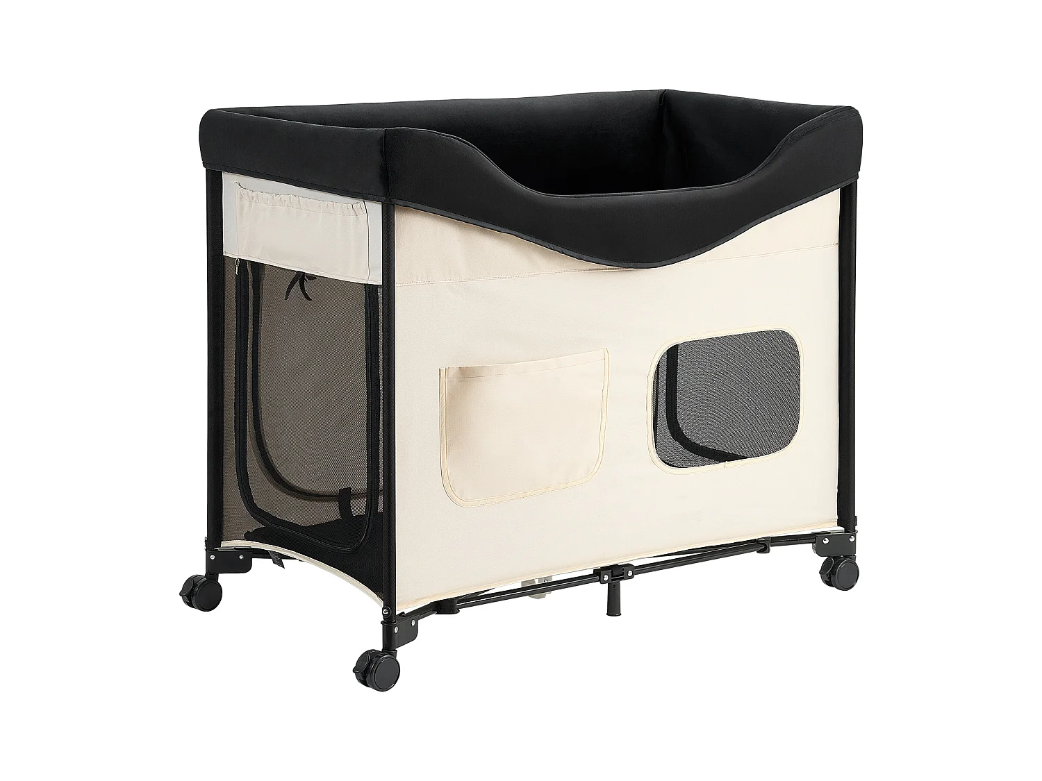 Lit Surélevé pour Chiens Chats SucceBuy, Lit de Camp pour Animaux de Compagnie Pliable, Panier Chiens en Tissu Oxford 600D et Velours Hollandais