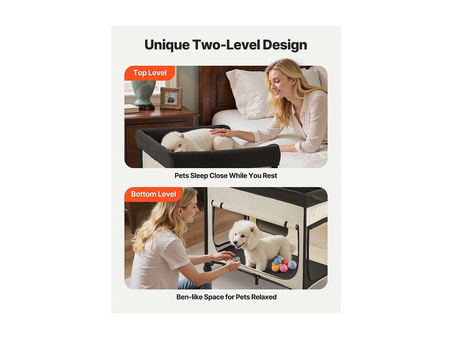 Lit Surélevé pour Chiens Chats SucceBuy, Lit de Camp pour Animaux de Compagnie Pliable, Panier Chiens en Tissu Oxford 600D et Velours Hollandais