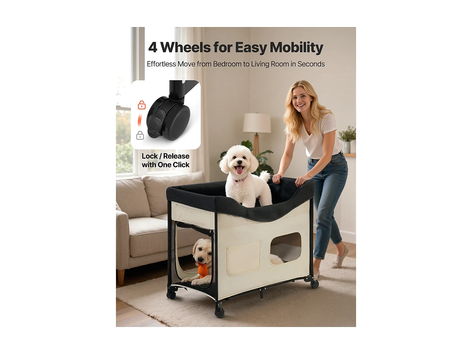 Lit Surélevé pour Chiens Chats SucceBuy, Lit de Camp pour Animaux de Compagnie Pliable, Panier Chiens en Tissu Oxford 600D et Velours Hollandais