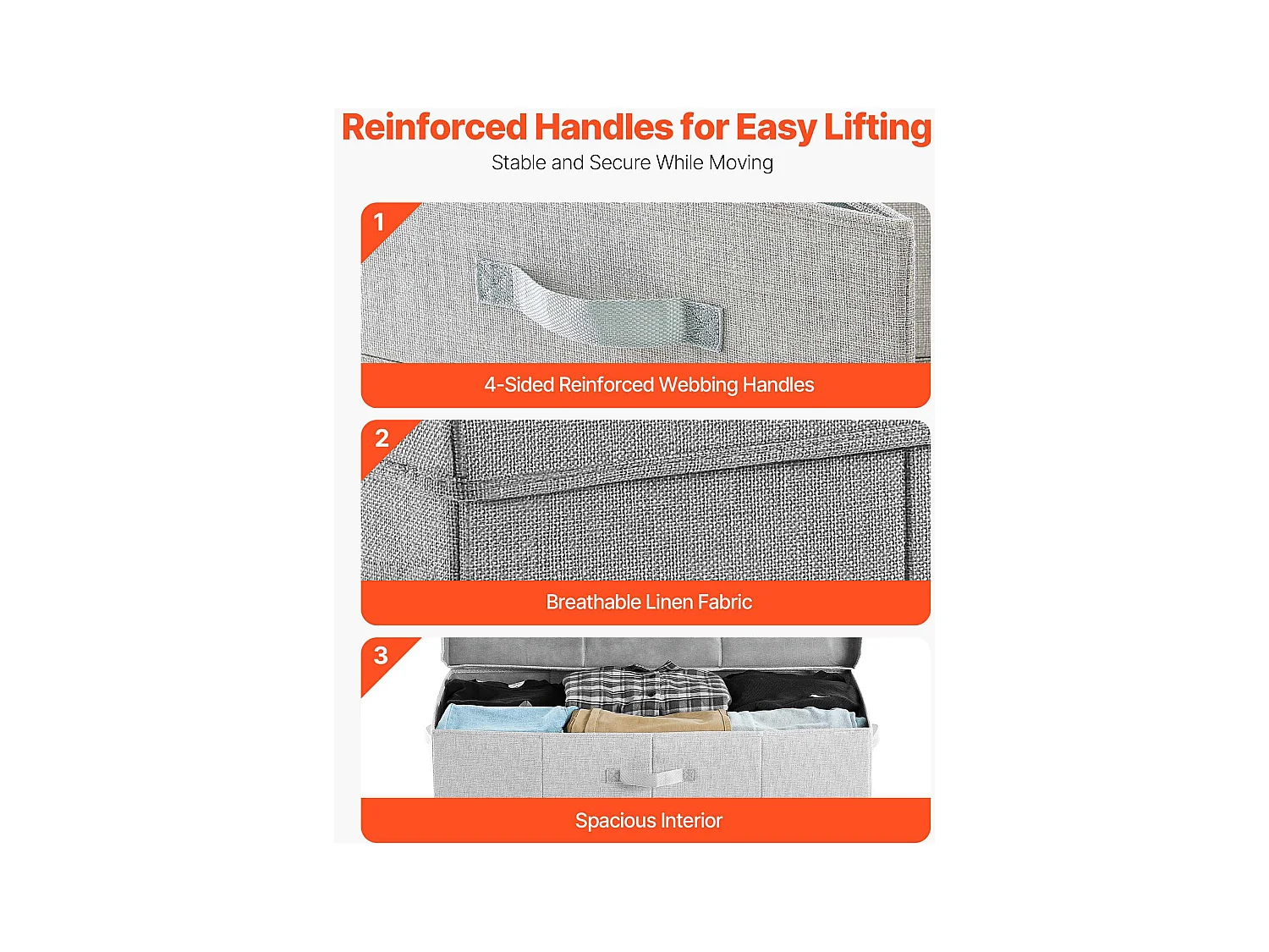 Sacs de Rangement SucceBuy sous Lit 2 Pièces de 48 L, Organisateur de Chaussures sous le Lit de 80,5x40,5x15,5 cm, Boîte de Rangement pour Vêtements