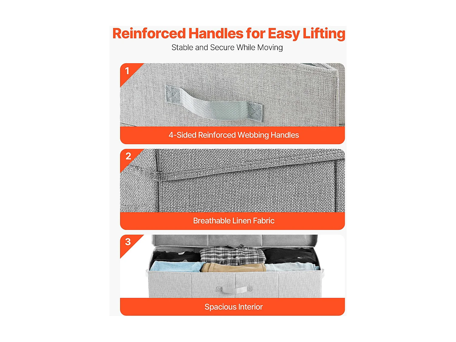 Sacs de Rangement SucceBuy sous Lit 2 Pièces de 48 L, Organisateur de Chaussures sous le Lit de 80,5x40,5x15,5 cm, Boîte de Rangement pour Vêtements