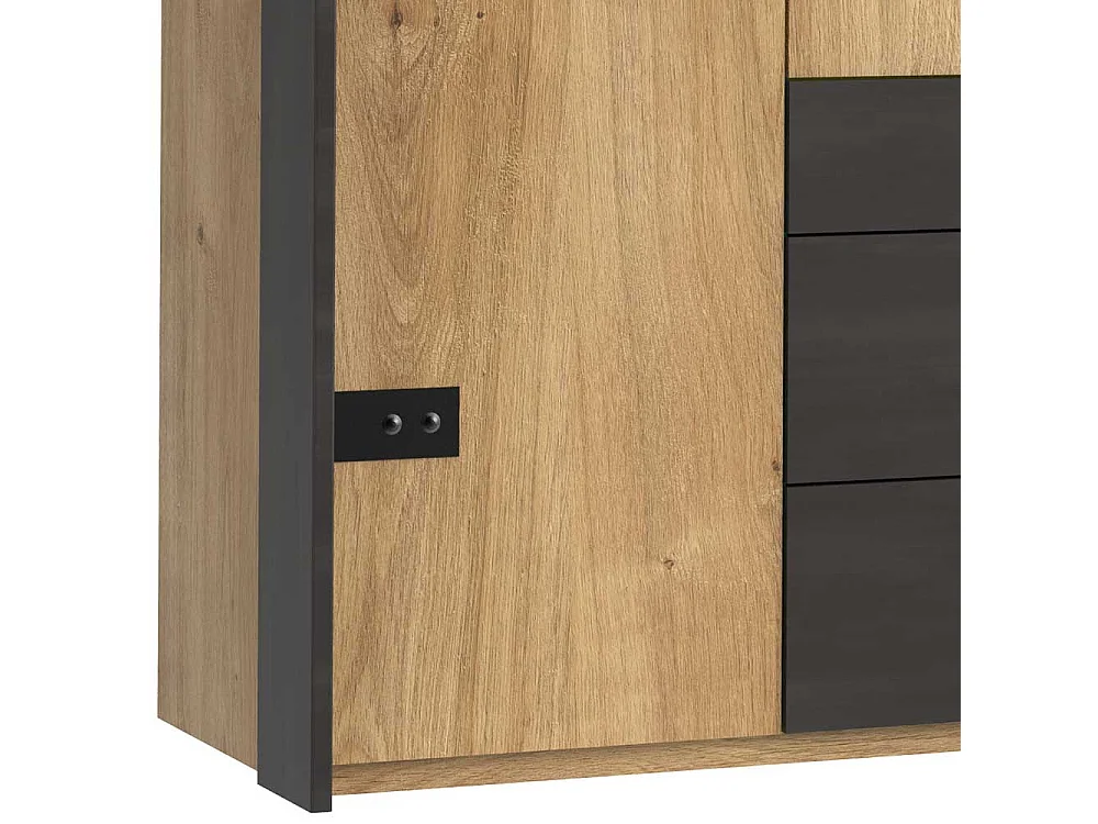 4-türiger Kleiderschrank mit drei Schubladen Industry und Loft Stil