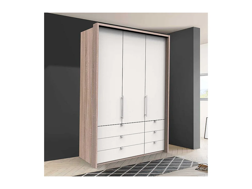 Kompakter Kleiderschrank mit sechs Schubladen und zwei Türen modern