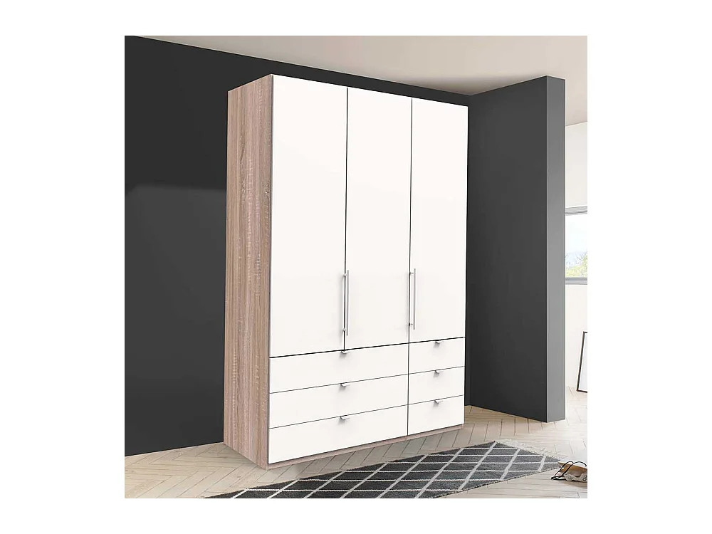 Kompakter Kleiderschrank mit sechs Schubladen und zwei Türen modern