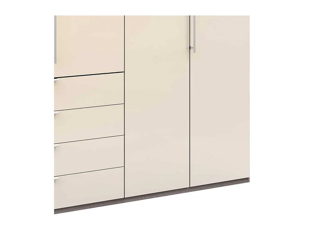 Falttüren Kleiderschrank mit vier Schubladen glasbeschichtet