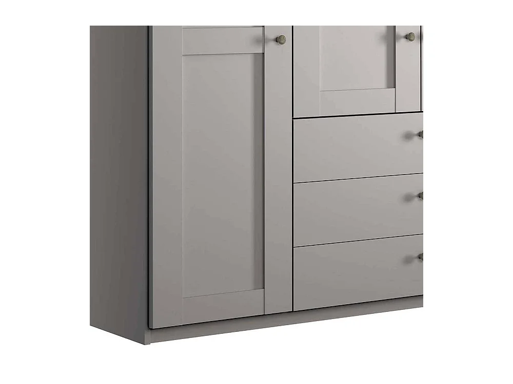 Kleiderschrank Hellgrau im Landhausstil Made in Germany