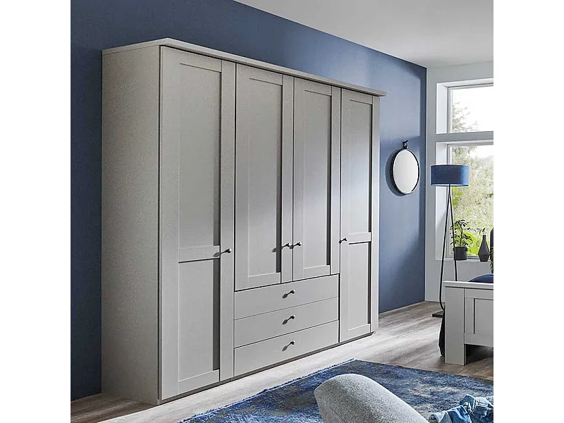 Kleiderschrank Hellgrau im Landhausstil Made in Germany
