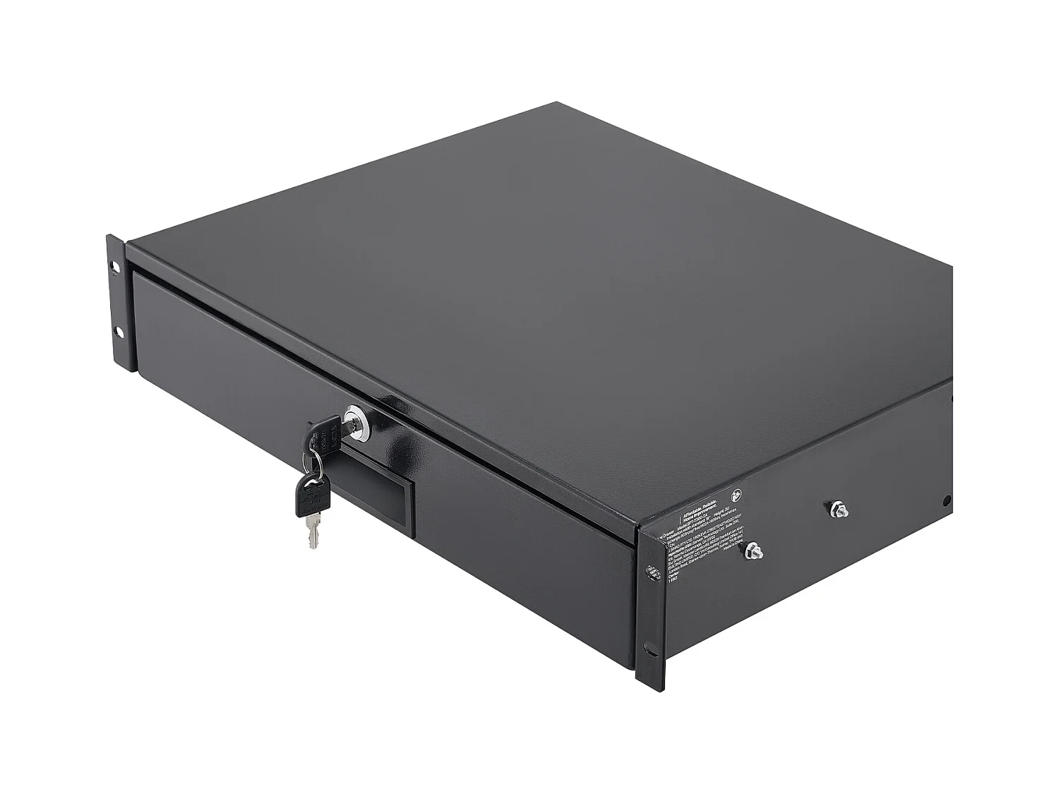 Tiroir Rack 2U SucceBuy, Tiroir Rackable Verrouillable, Charge 22,68 kg, Profondeur 35cm, avec Trous de Gestion Câble, Largeur de Montage 48.2 cm