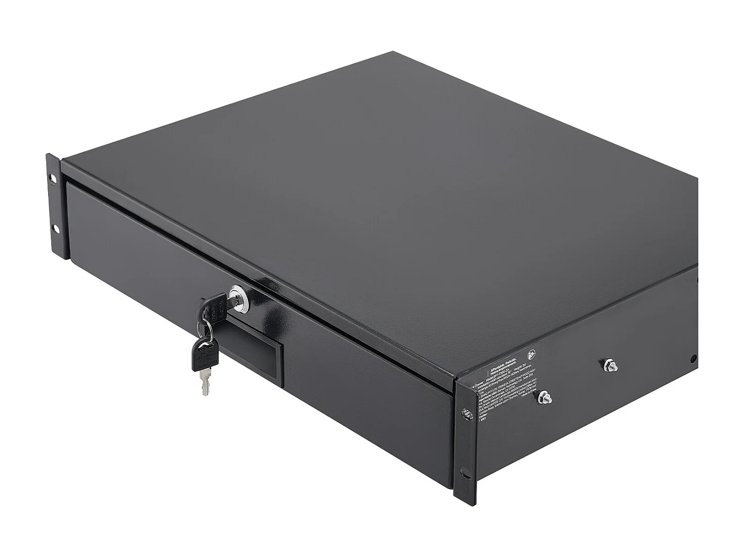 Tiroir Rack 2U SucceBuy, Tiroir Rackable Verrouillable, Charge 22,68 kg, Profondeur 35cm, avec Trous de Gestion Câble, Largeur de Montage 48.2 cm