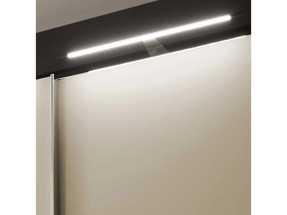 Schwebetürenschrank in Creme Weiß und Braun 300 cm breit