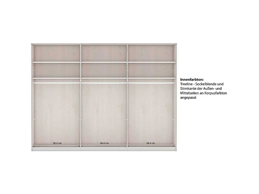 Hellgrauer XL Kleiderschrank im modernen Landhausstil 300 cm breit