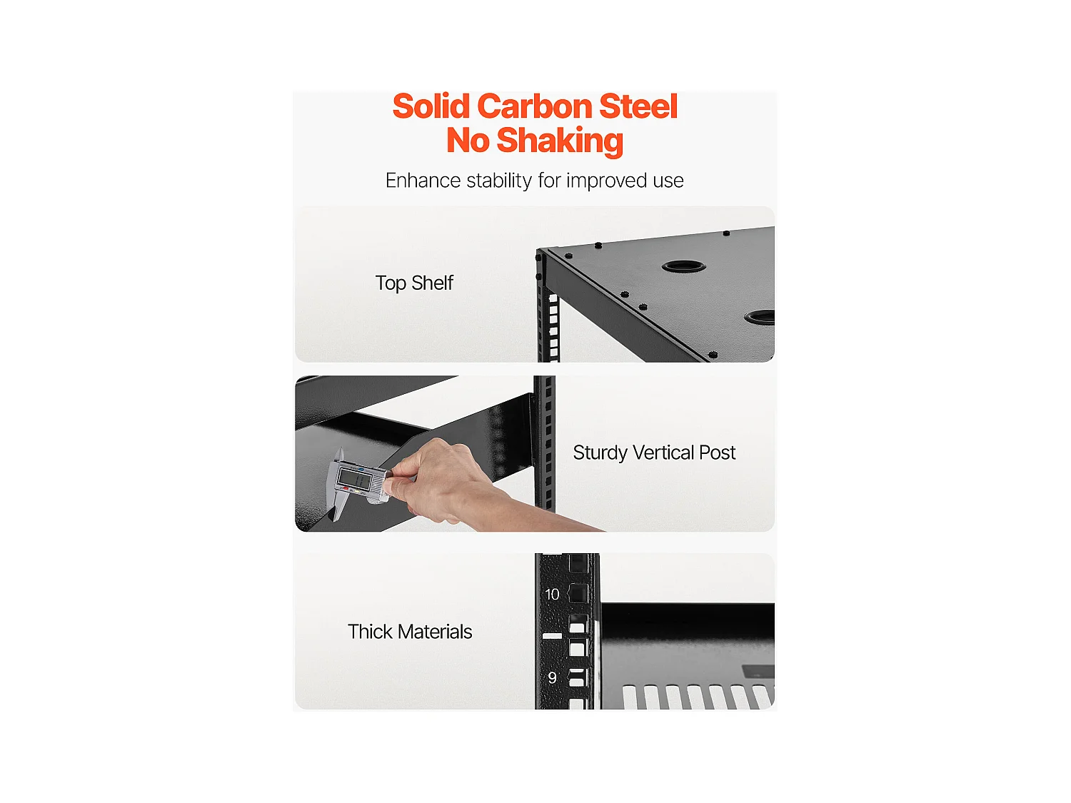 Rack de Serveur SucceBuy à Cadre Ouvert 10U Support de Réseau Autoportant ou Mural, Profondeur 58.5 cm, avec Étagères Ventilées, Matériel de Montage