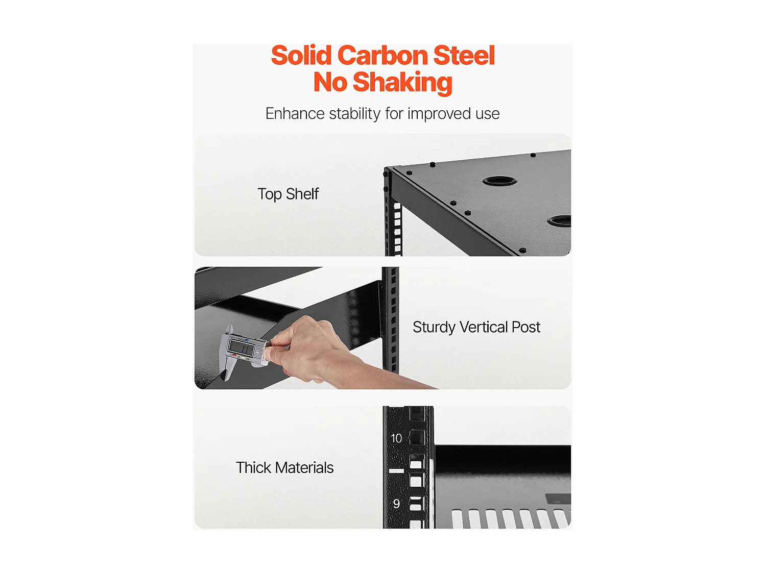 Rack de Serveur SucceBuy à Cadre Ouvert 10U Support de Réseau Autoportant ou Mural, Profondeur 58.5 cm, avec Étagères Ventilées, Matériel de Montage