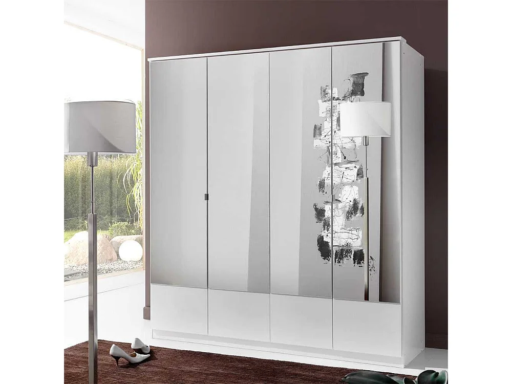 Kleiderschrank in Weiß Spiegeltüren