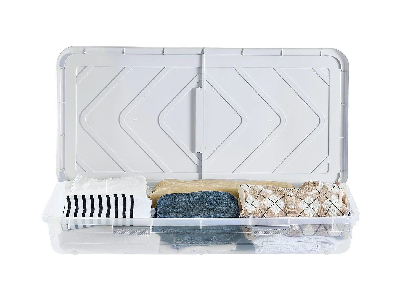 Sacs de Rangement SucceBuy sous Lit avec Roulettes, Organisateur de Chaussures sous le Lit 80,5x39,6x17,5 cm, Boîte de Rangement avec Couvercle