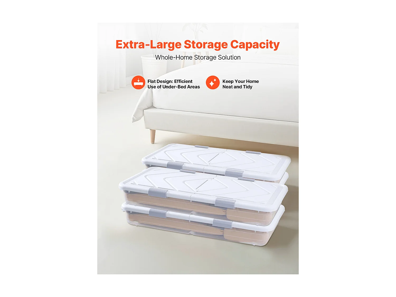 Sacche di Ripostiglio SucceBuy sotto il Letto con Rotelle, Organizzatore di Scarpe sotto il Letto 80,5x39,6x17,5 cm, Scatola di Ripostiglio con Coperchio