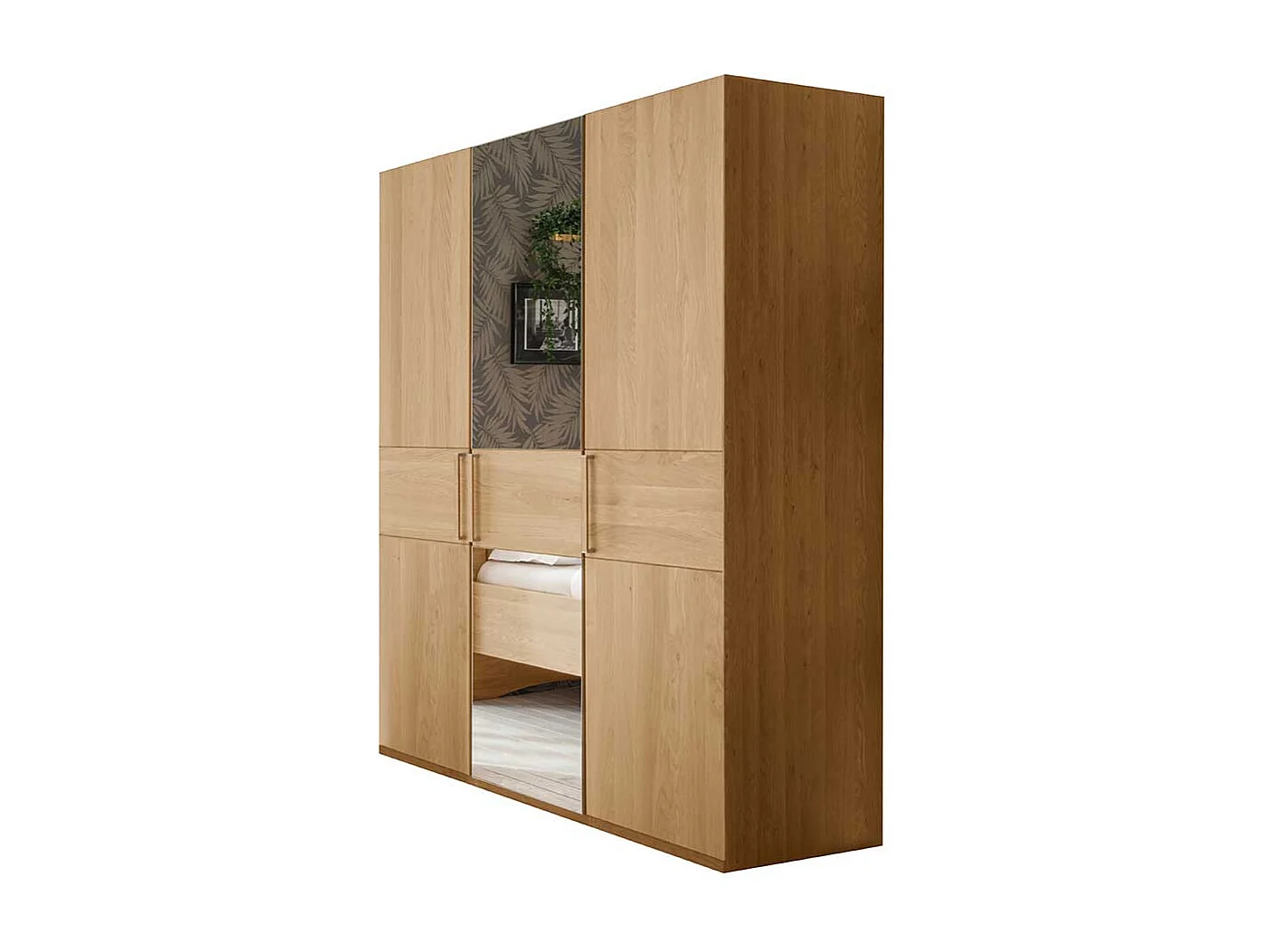 Drehtürschrank aus Eiche teilmassiv Spiegel