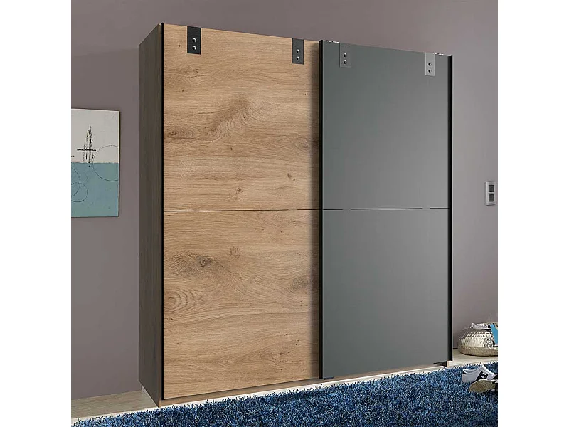 Schiebetürenschrank Schlafzimmer im Industry und Loft Stil 180 cm breit