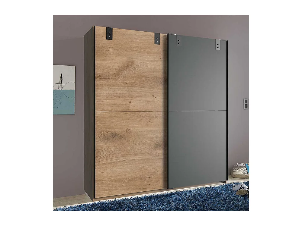 Schiebetürenschrank Schlafzimmer im Industry und Loft Stil 180 cm breit