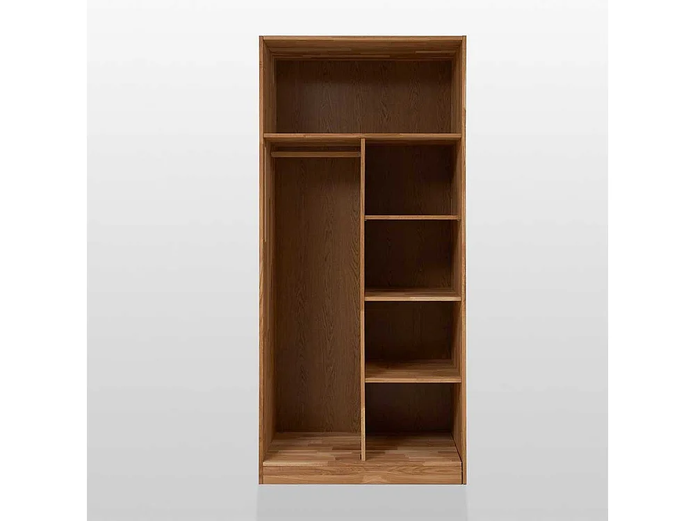 Schlafzimmerschrank mit 2 Türen Wildeiche Massivholz