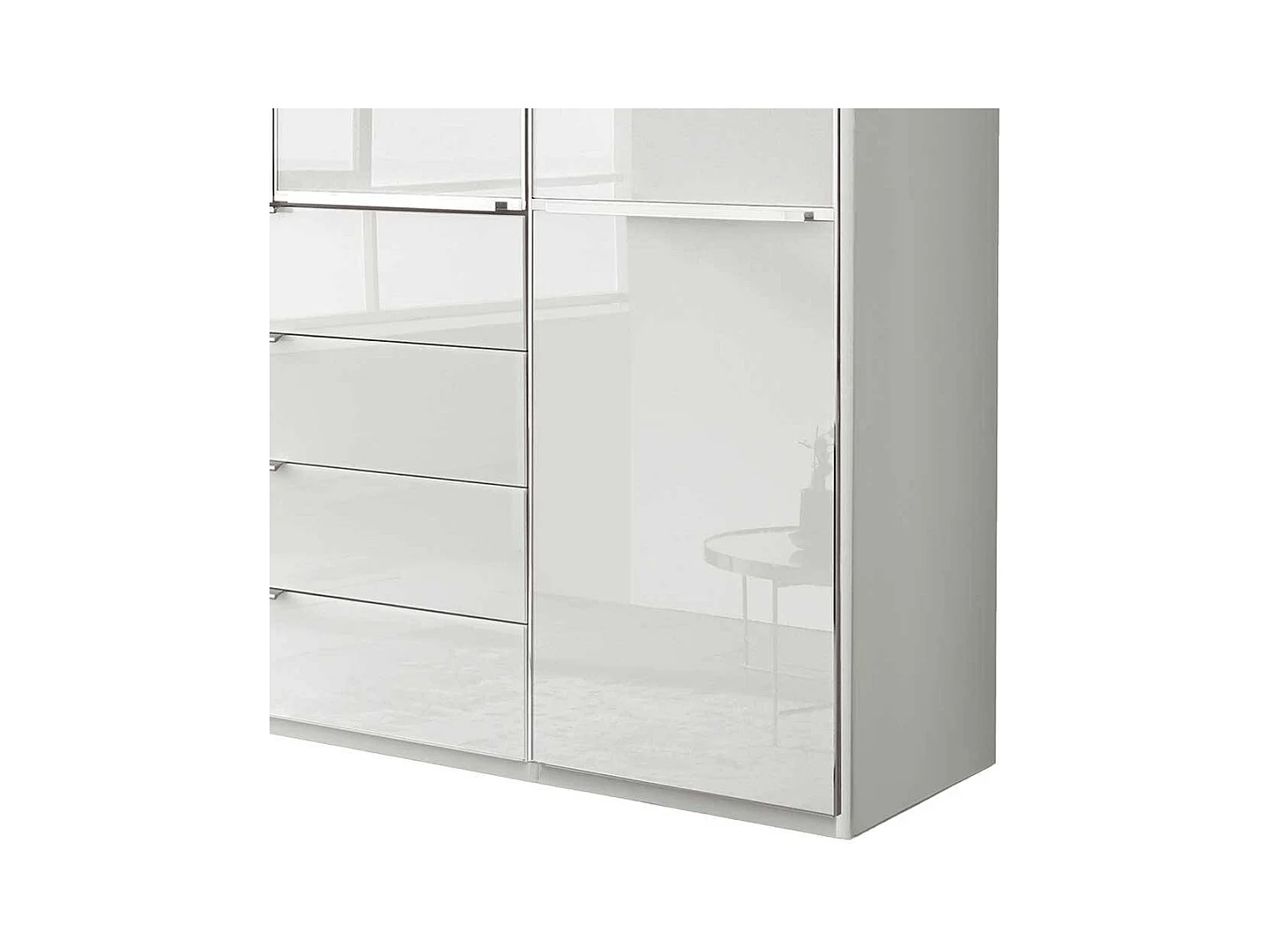 Kleiderschrank weiß Schlafzimmerschrank mit Drehtüren 216 cm hoch