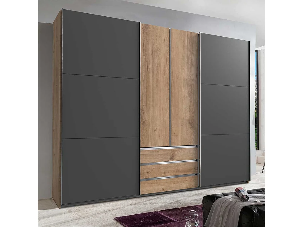 Moderner Schlafzimmerkleiderschrank mit Dreh- und Schiebetüren Selbsteinzug