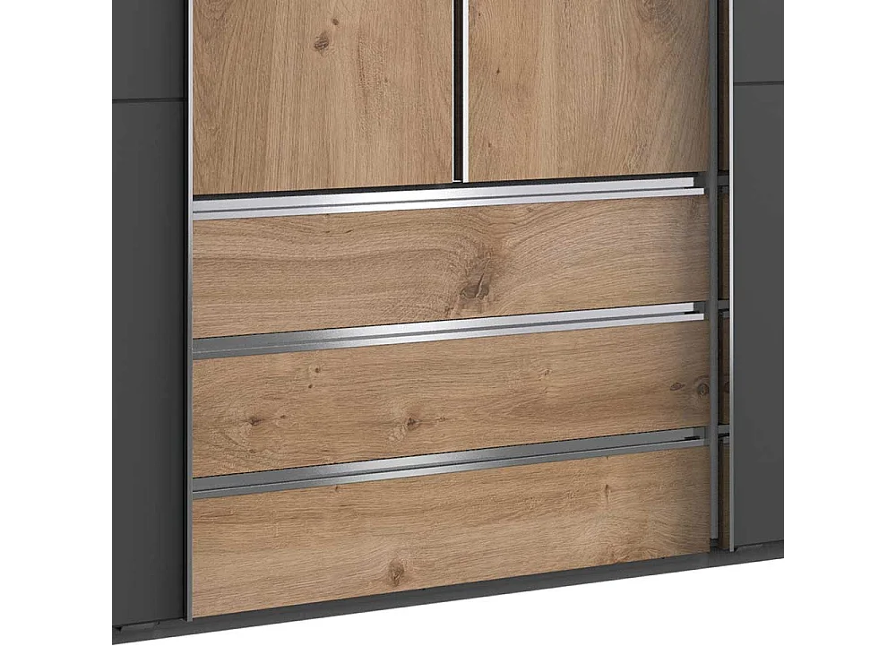 Moderner Schlafzimmerkleiderschrank mit Dreh- und Schiebetüren Selbsteinzug