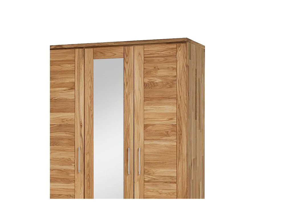 Wildeiche Kleiderschrank mit Spiegel massiv