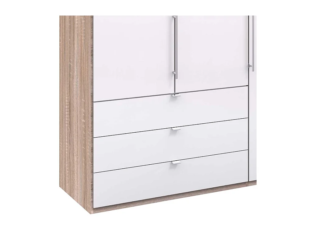 XL Schlafzimmerschrank in Weiß Eiche Sägerau