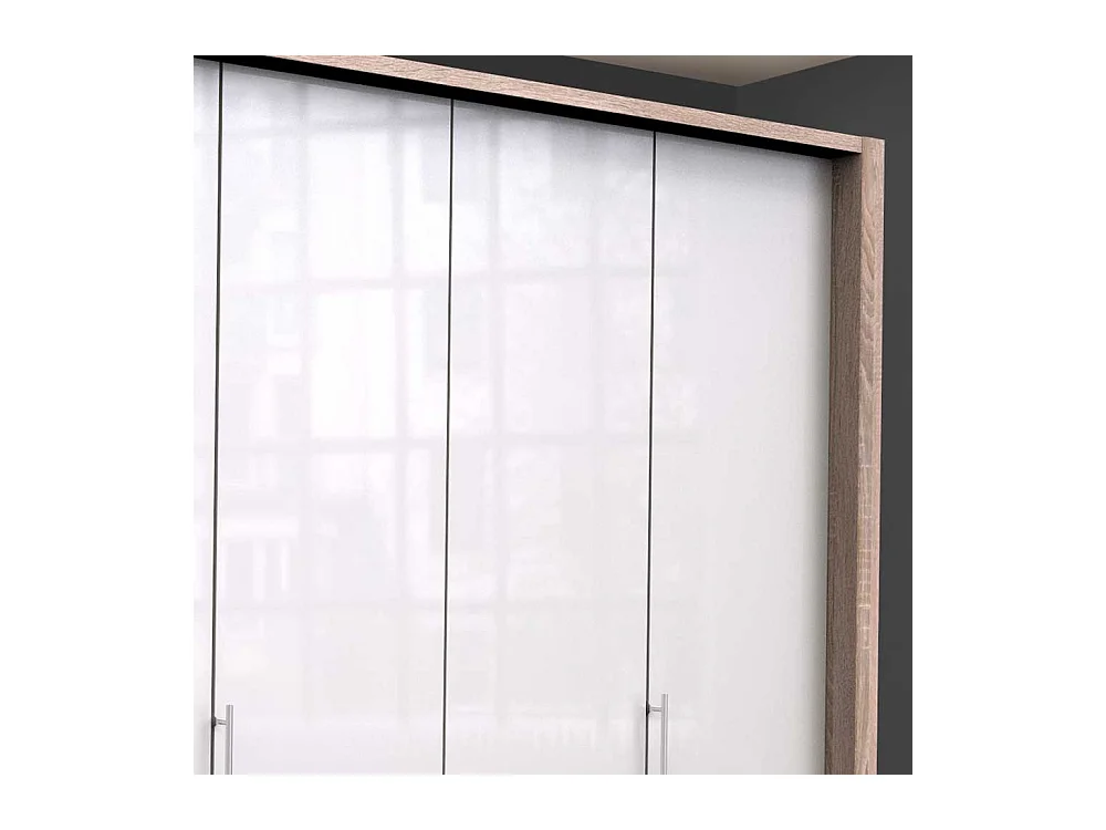 XL Schlafzimmerschrank in Weiß Eiche Sägerau