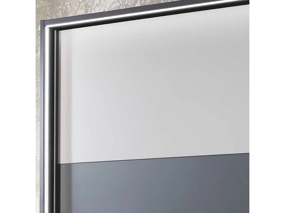 Schwebetürenkleiderschrank in Anthrazit und Hellgrau Made in Germany