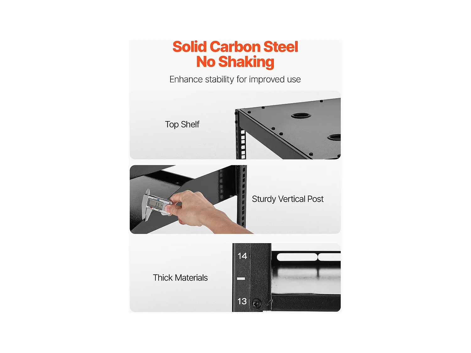 Rack für Server SucceBuy zu Offenem Rahmen 16U Support für Netzwerk Selbsttragend oder Wand, Tiefe 58.5 cm, mit Belüfteten Regalen, Montagematerial