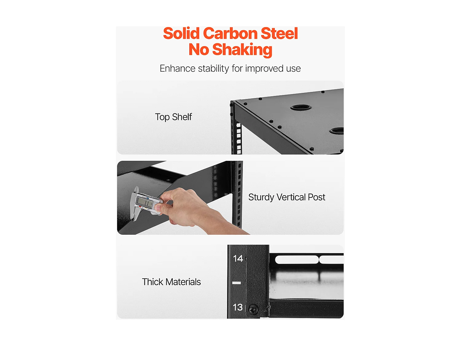 Rack de Serveur SucceBuy à Cadre Ouvert 16U Support de Réseau Autoportant ou Mural, Profondeur 58.5 cm, avec Étagères Ventilées, Matériel de Montage