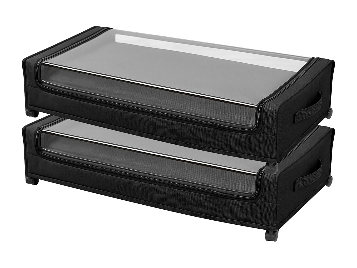 Sacche di Ripostiglio SucceBuy sotto il Letto con Rotelle, Organizzatore di Scarpe sotto il Letto 2 Pezzi da 77 x 47 x 17,3 cm, con Coperchio Trasparente