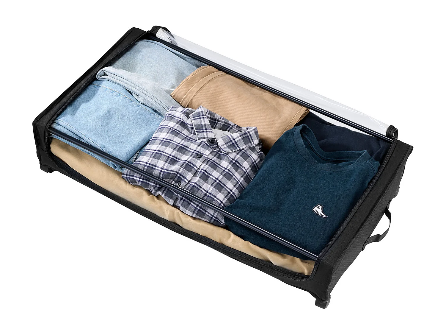 Sacche di Ripostiglio SucceBuy sotto il Letto con Rotelle, Organizzatore di Scarpe sotto il Letto 2 Pezzi da 77 x 47 x 17,3 cm, con Coperchio Trasparente