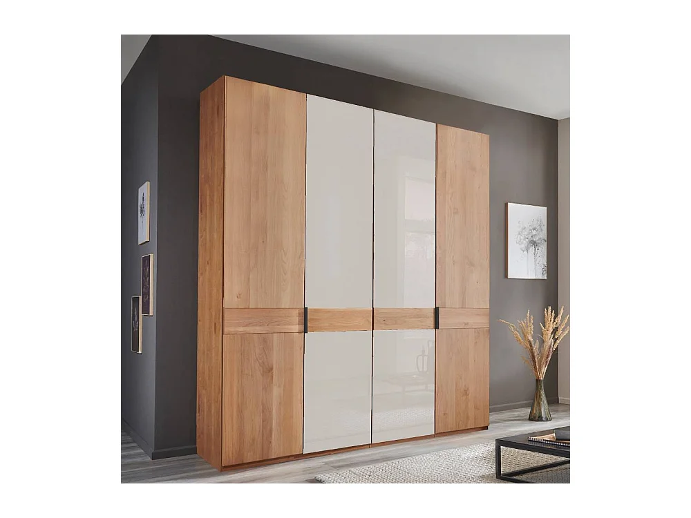 Drehtürenschrank Schlafzimmerkleiderschrank auf Sockel teilmassiv